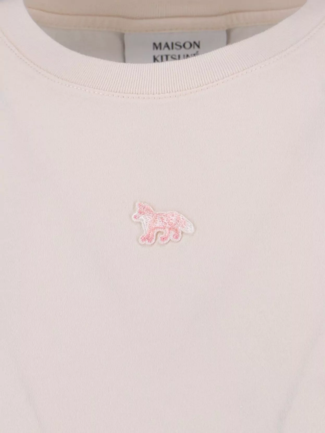 Maison Kitsuné Cropped Short Sleeve Crew Neck Top