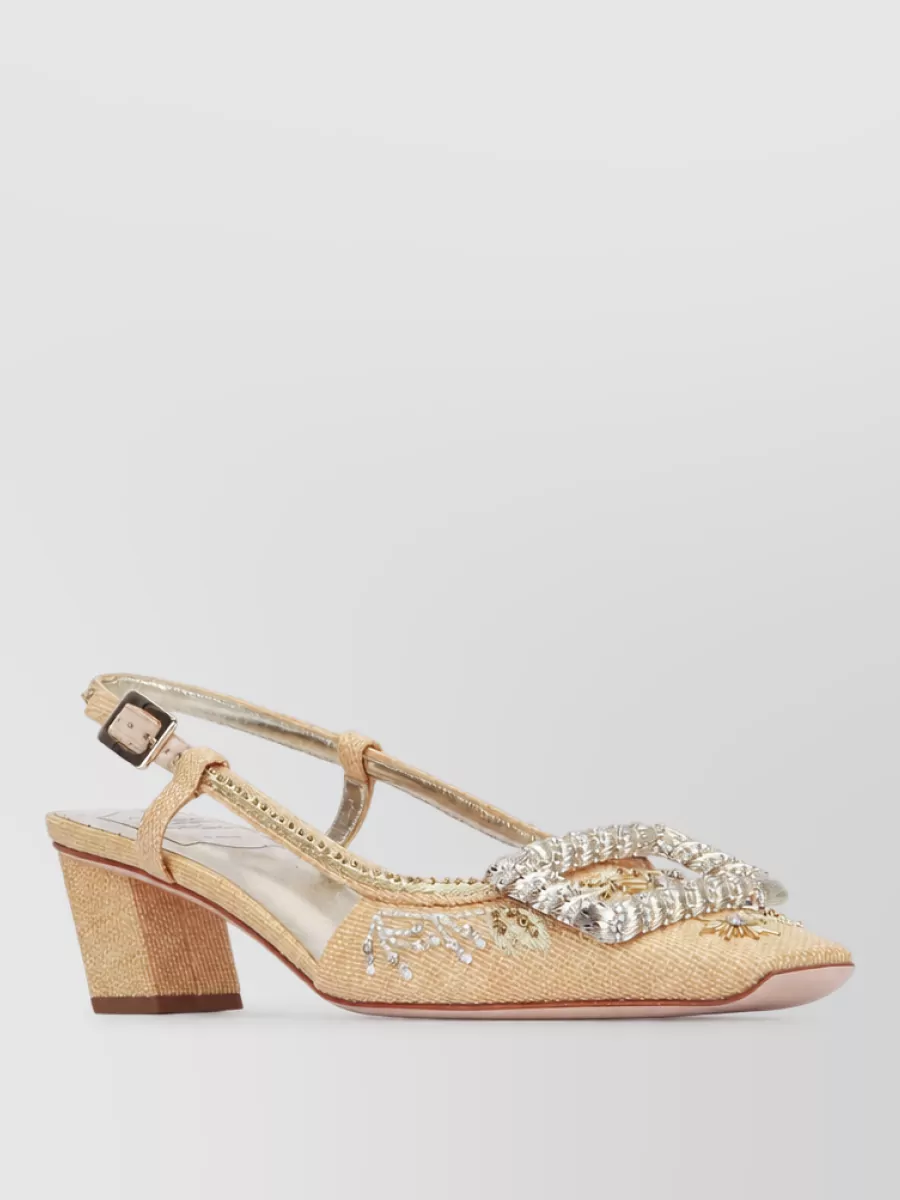 Roger Vivier floral slingback pumps