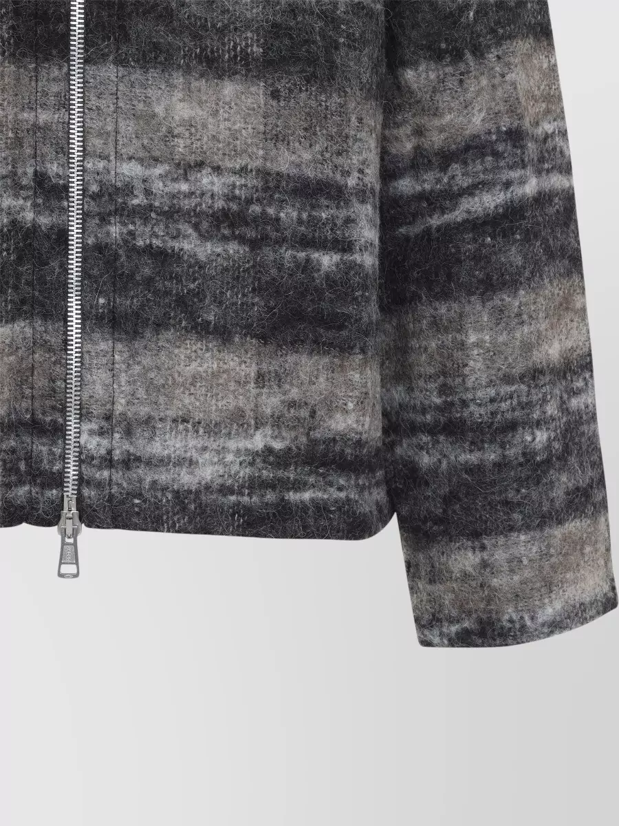 Our Legacy Checked Hooded Zip-Up Knit Jacket