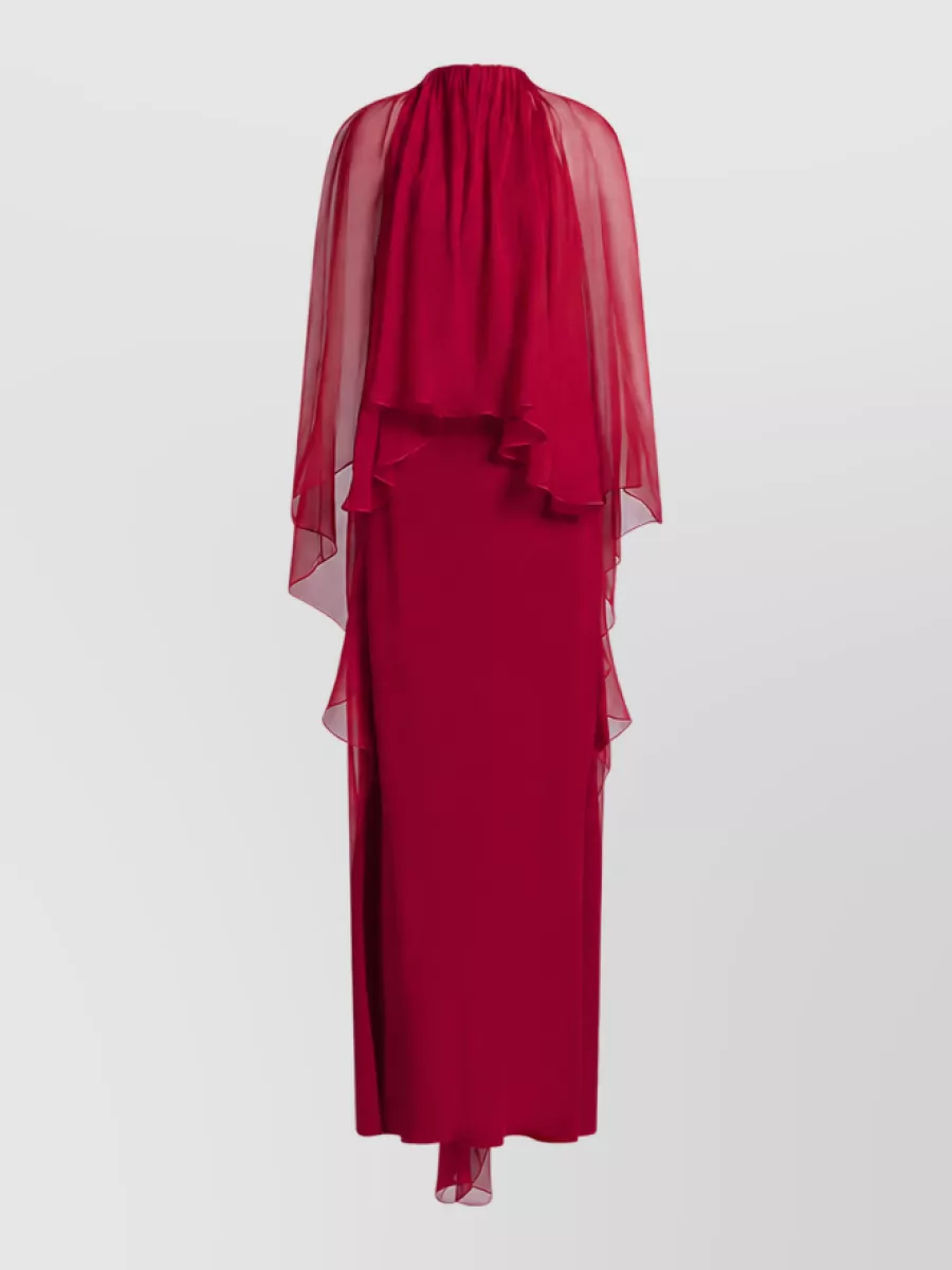 Alberta Ferretti Asymmetric draped satin maxi dress