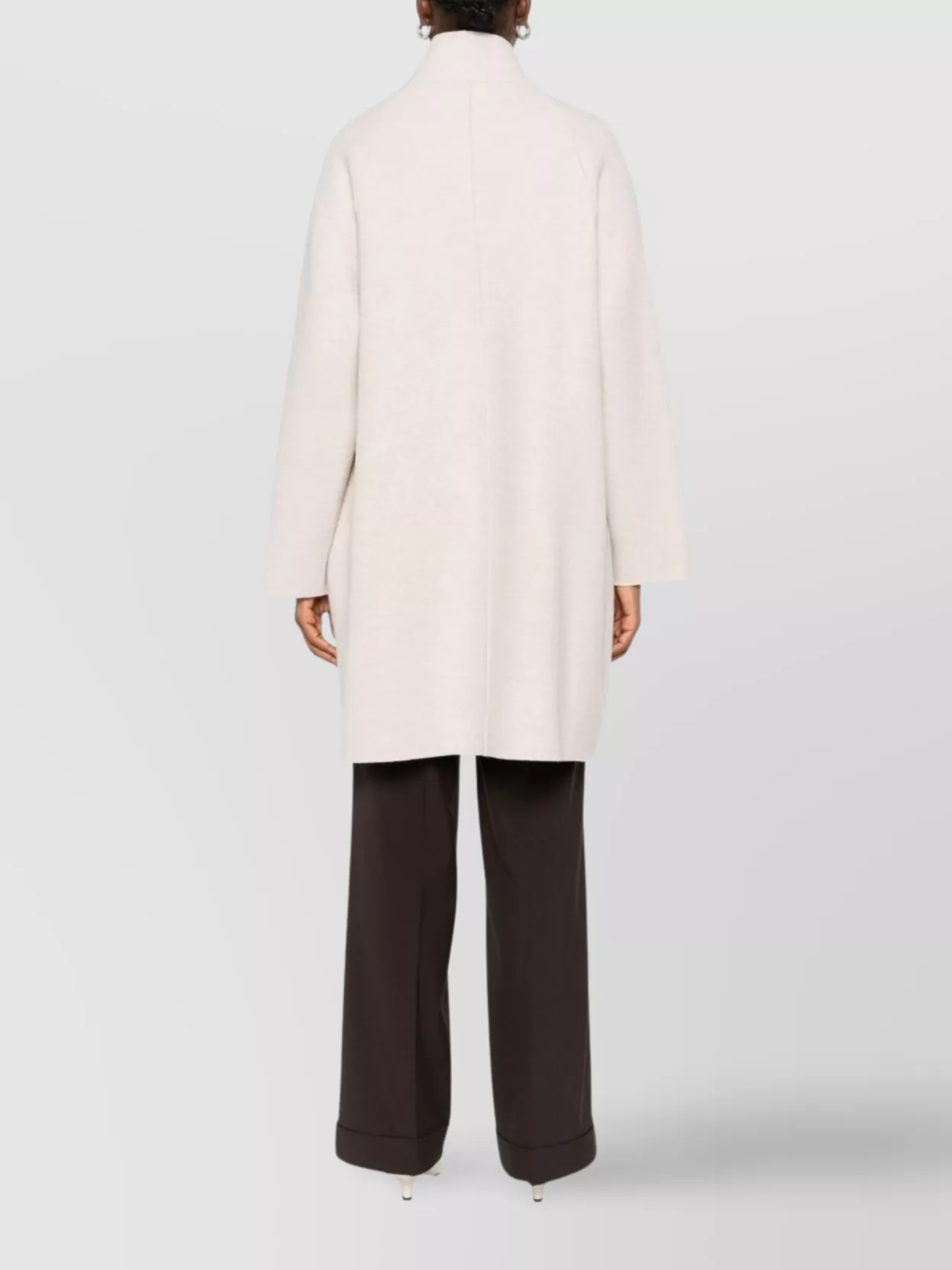 Harris Wharf London Wool High Neck Coat With Side Pockets