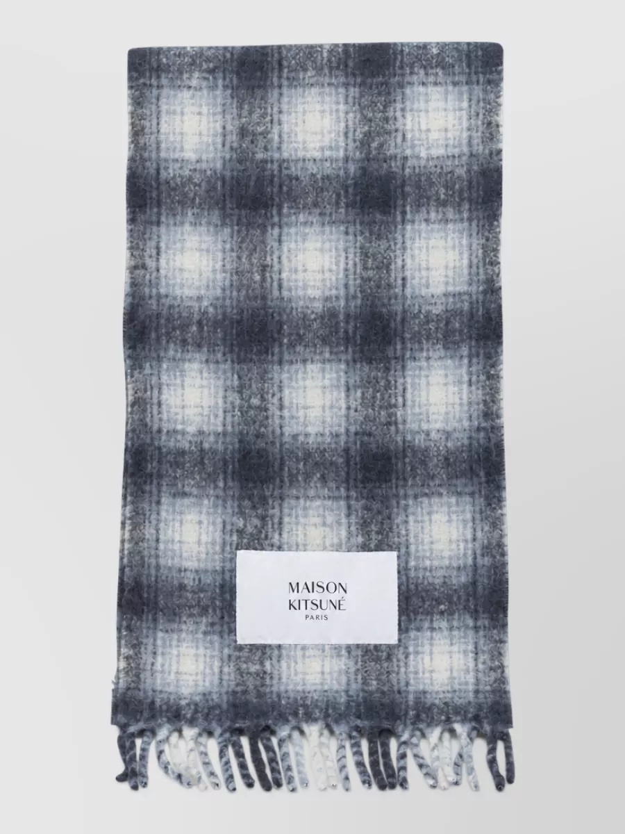 Maison Kitsuné checked alpaca scarf