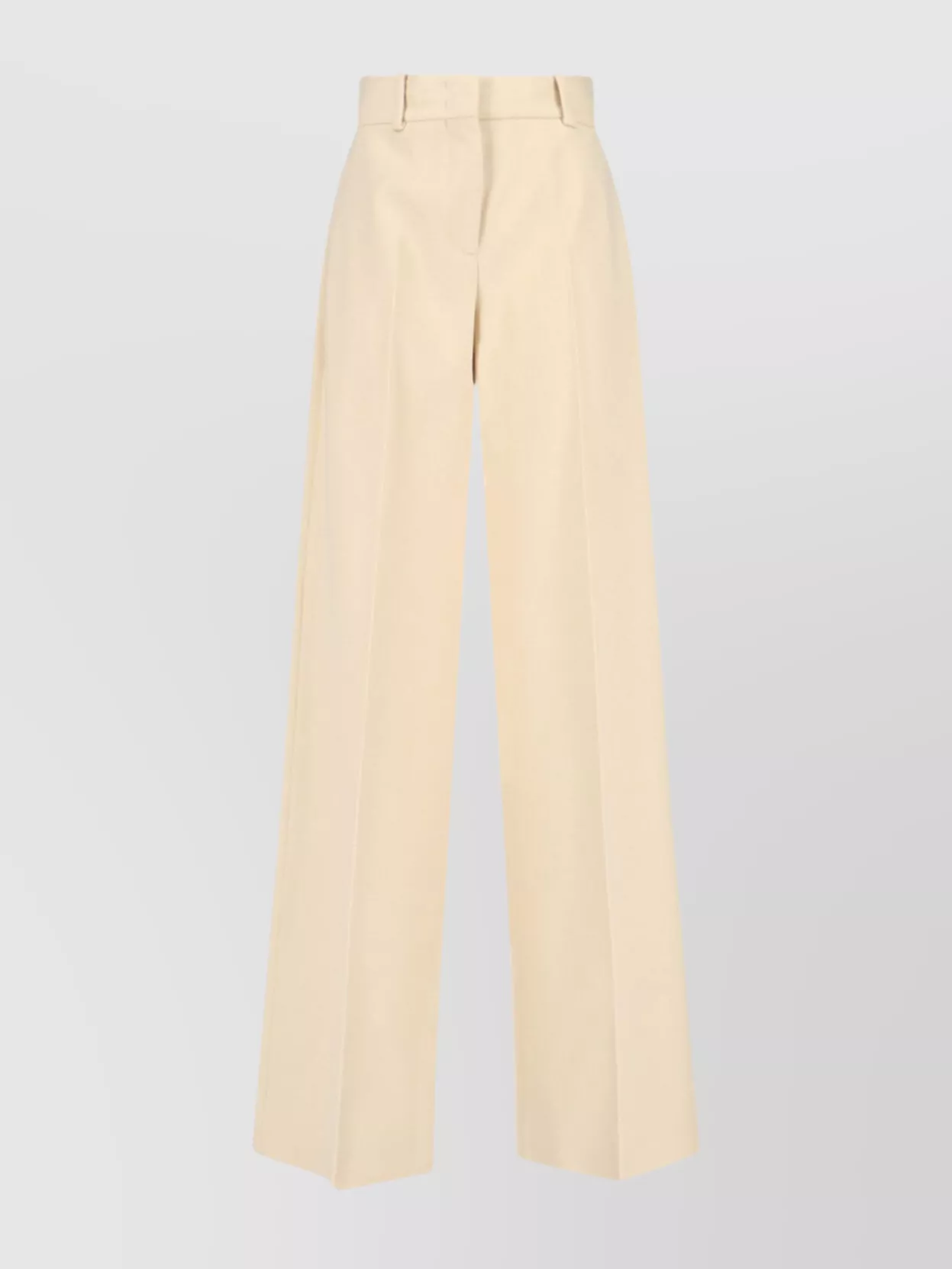 Ermanno Scervino High Waist Wide Leg Trousers With Belt Loops In Neutral
