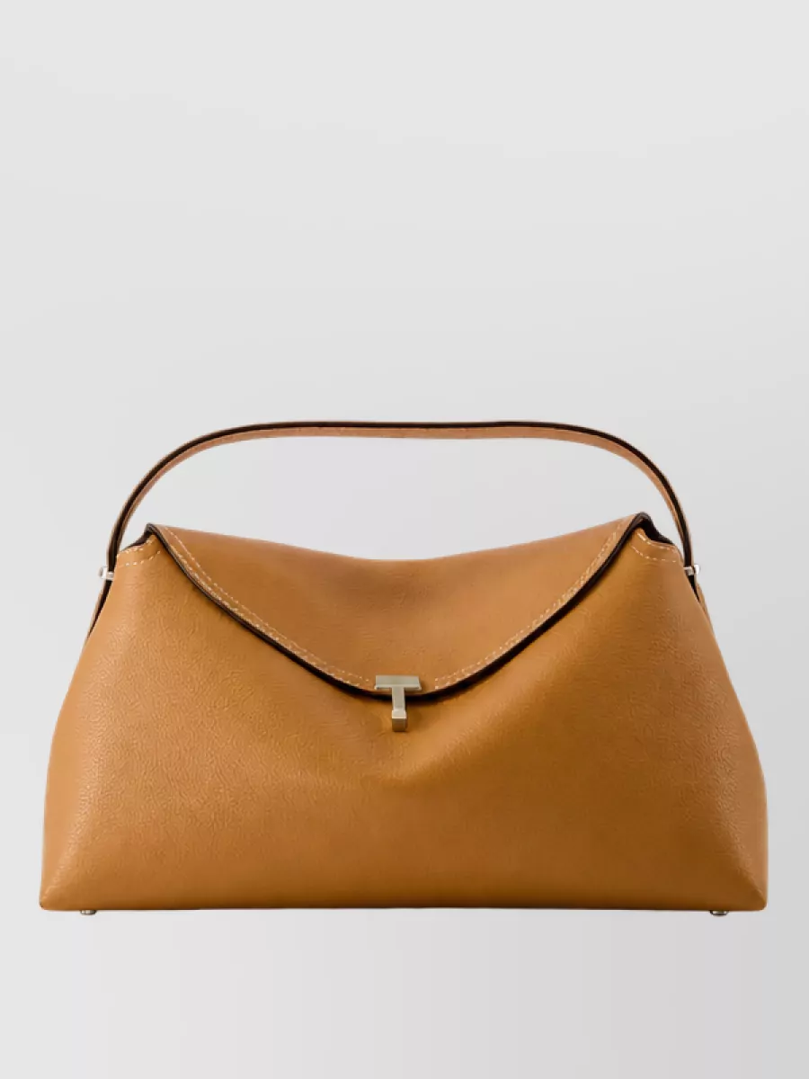 Totême Leather T-Lock Clutch Bag