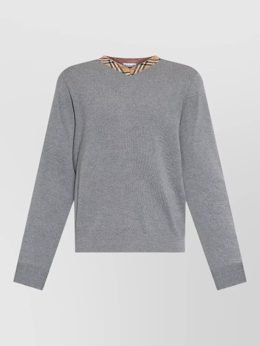 Burberry wool v-neck ribbed sweater