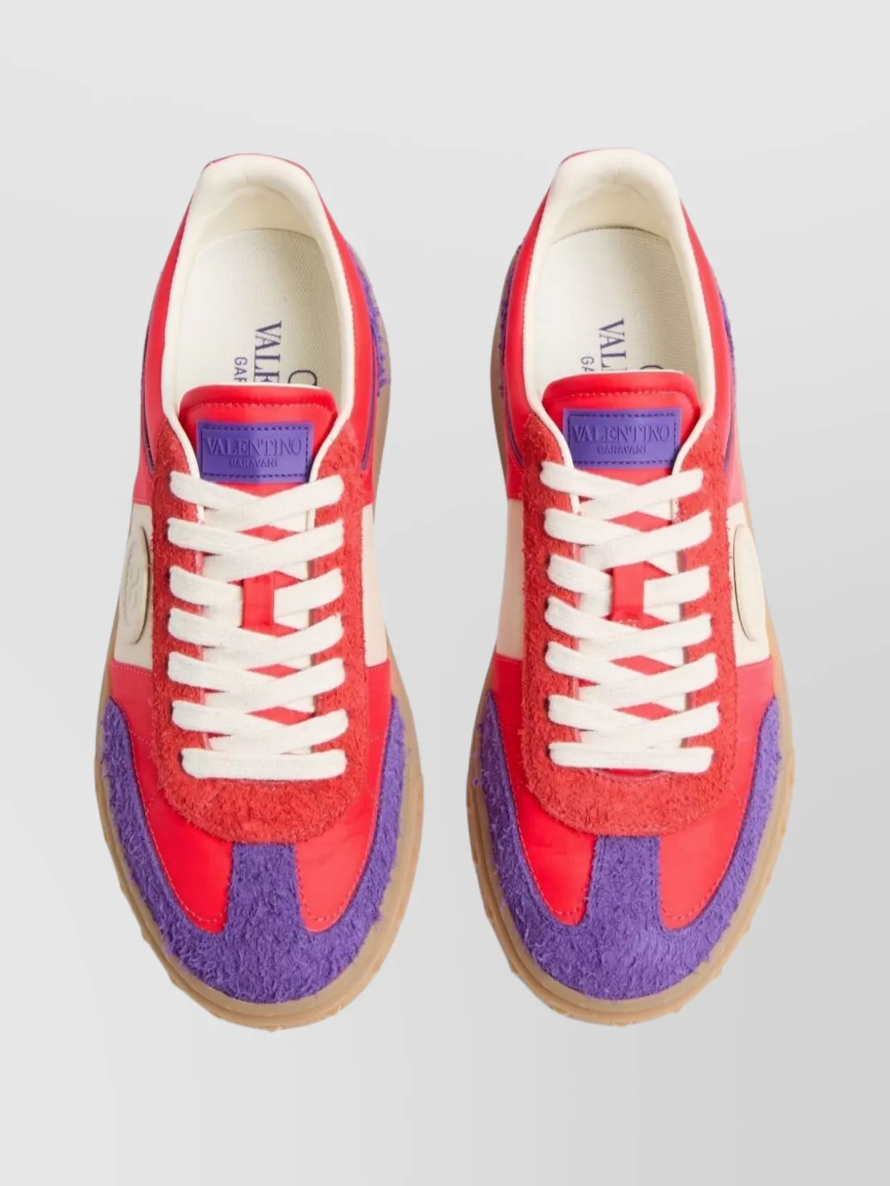 Valentino Garavani Stylish Low Top Sneakers With Multicolor Panels