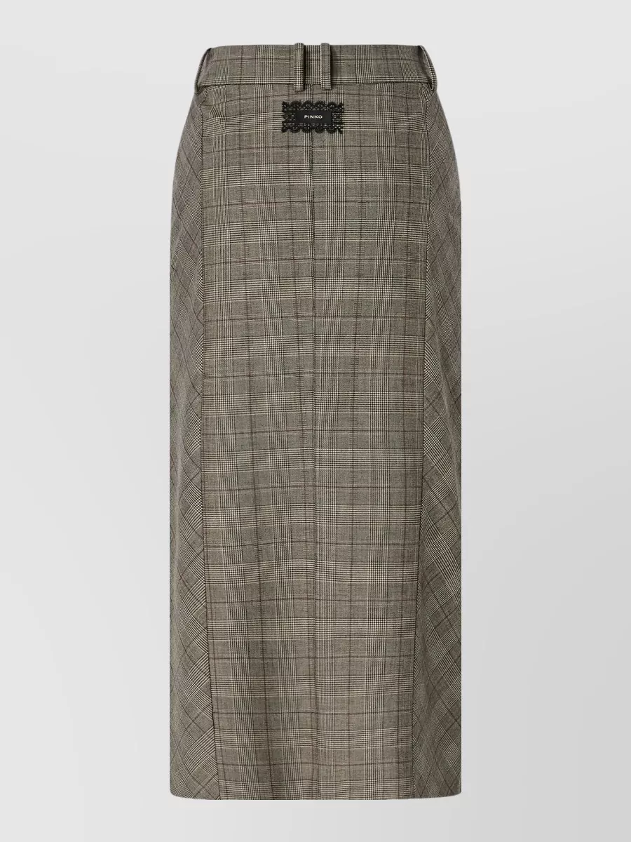 Pinko Galega Wool Blend Midi Skirt In Gray