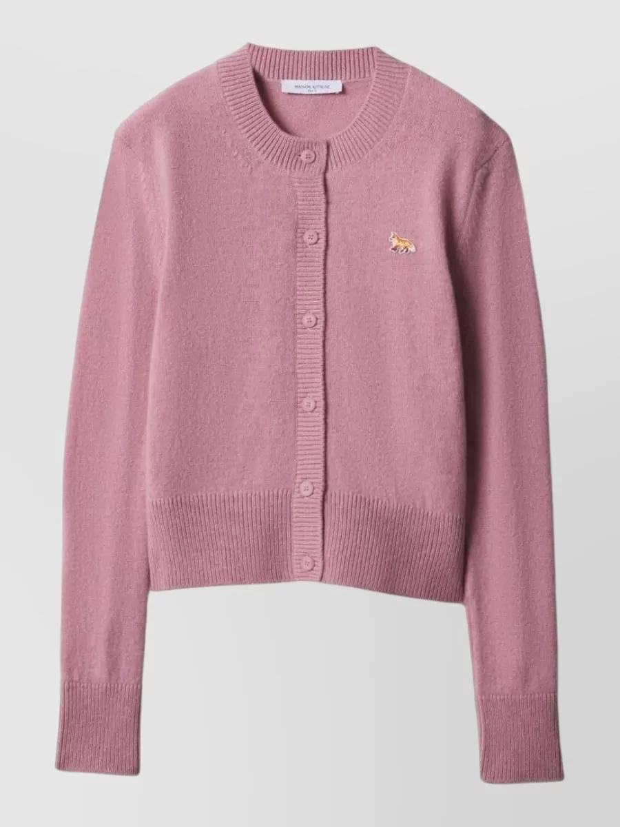 Maison Kitsuné wool ribbed baby fox cardigan