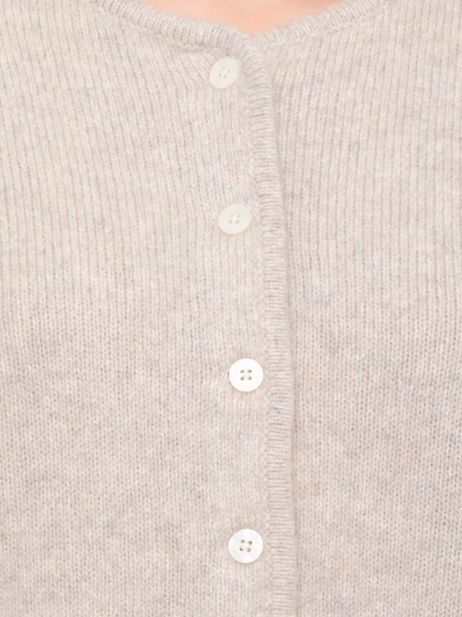 Guest In Residence Ribbed Cashmere Silk Long-Sleeve Cardigan