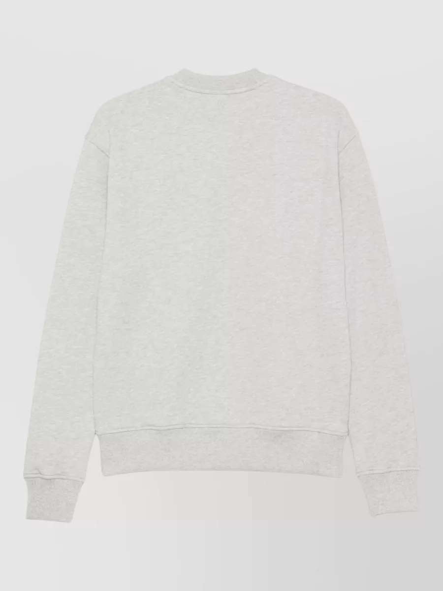 Ami Paris Ribbed-Cuff Crew-Neck Sweatshirt