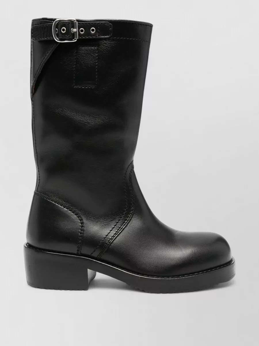 Dries Van Noten leather biker boots