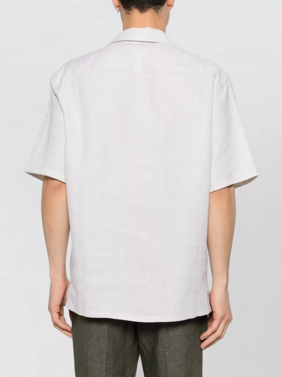 Zegna Linen Short-Sleeve Cuban-Collar Shirt