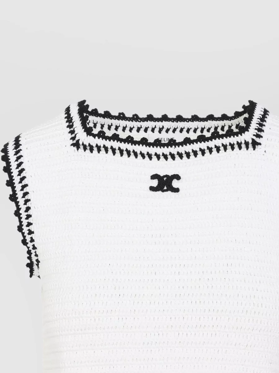 Celine Crochet Sleeveless Knitted Top
