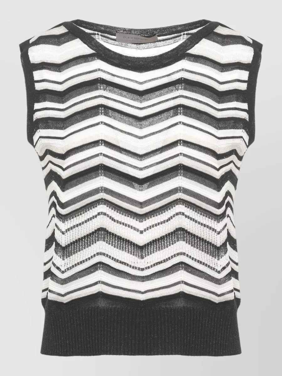 D.exterior Sleeveless Geometric Lurex Knit Top