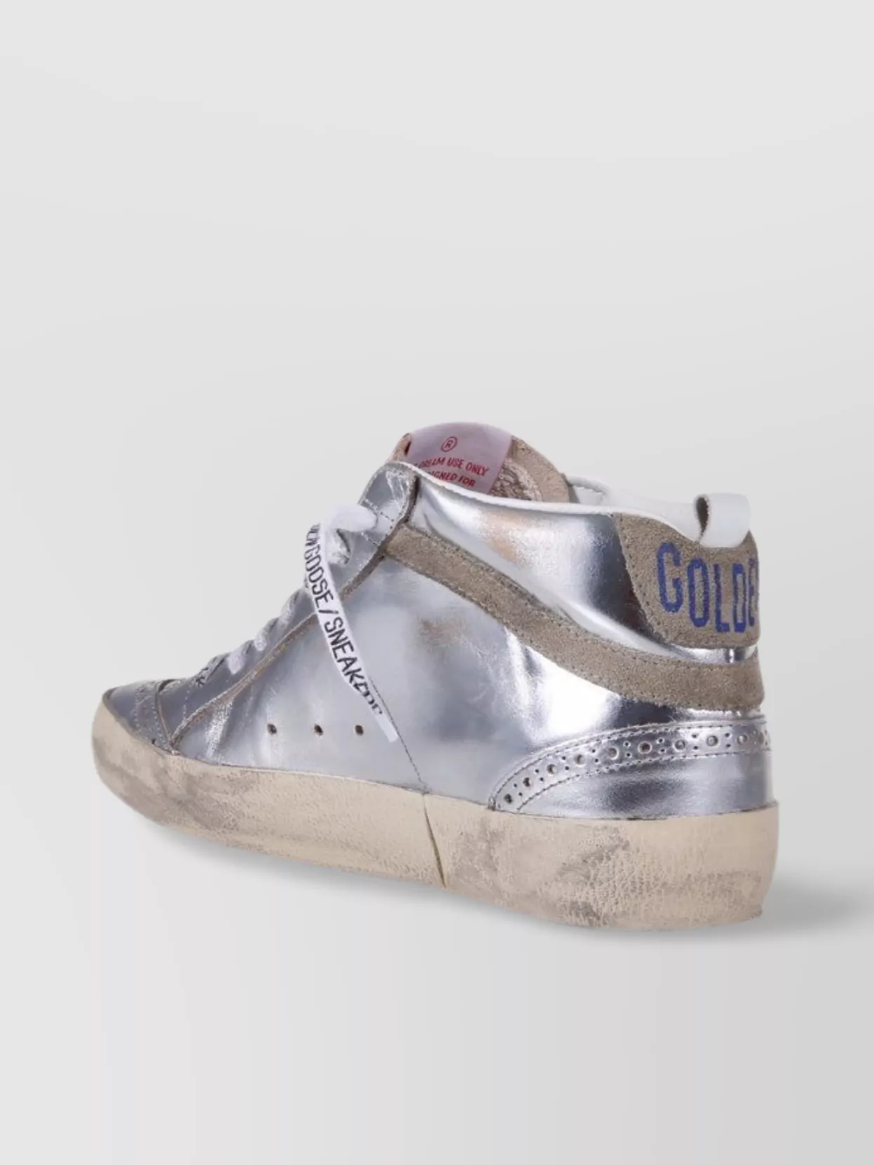 Golden Goose Laminated High-Top Sneakers Perforated Toe