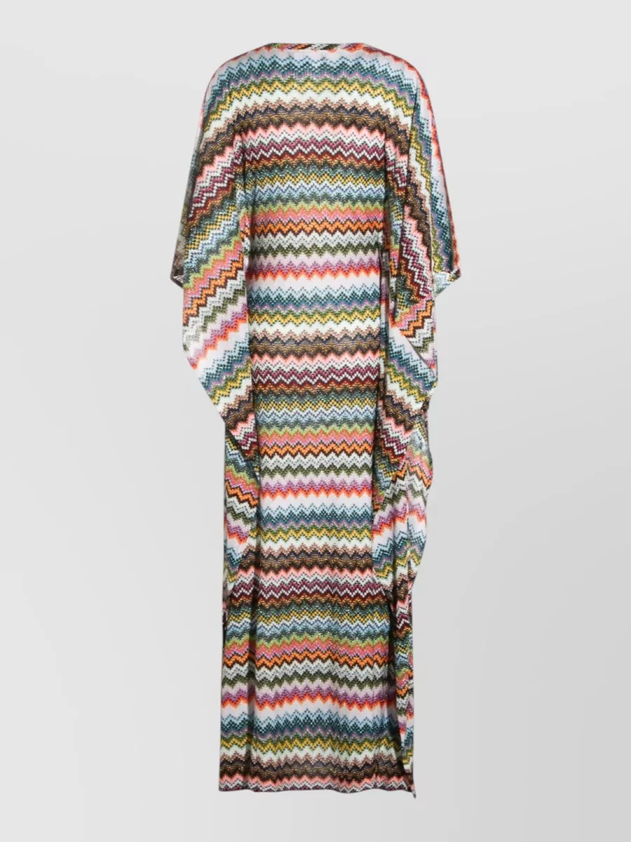 Missoni Long Dress Loose Fit Zigzag V Neckline