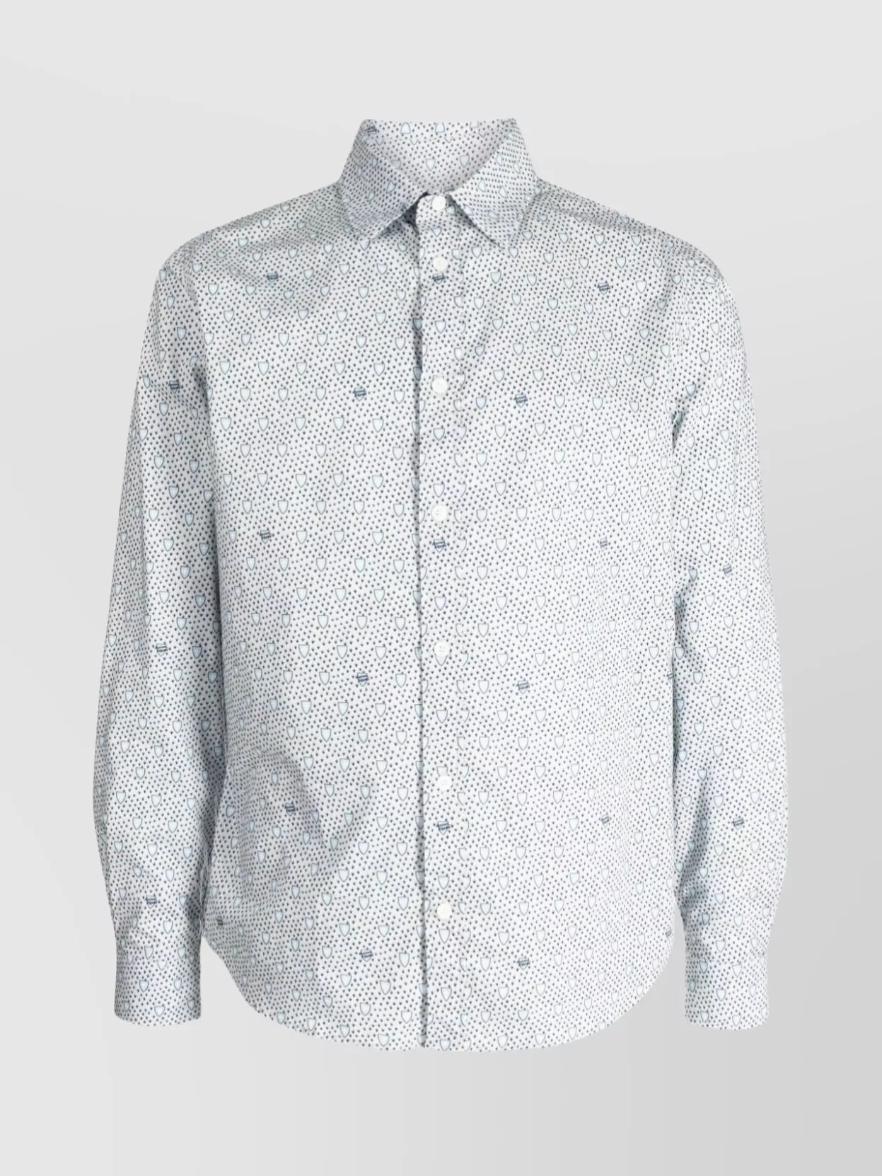 Shop Maison Kitsuné Graphic Print Box-pleat Shirt In White