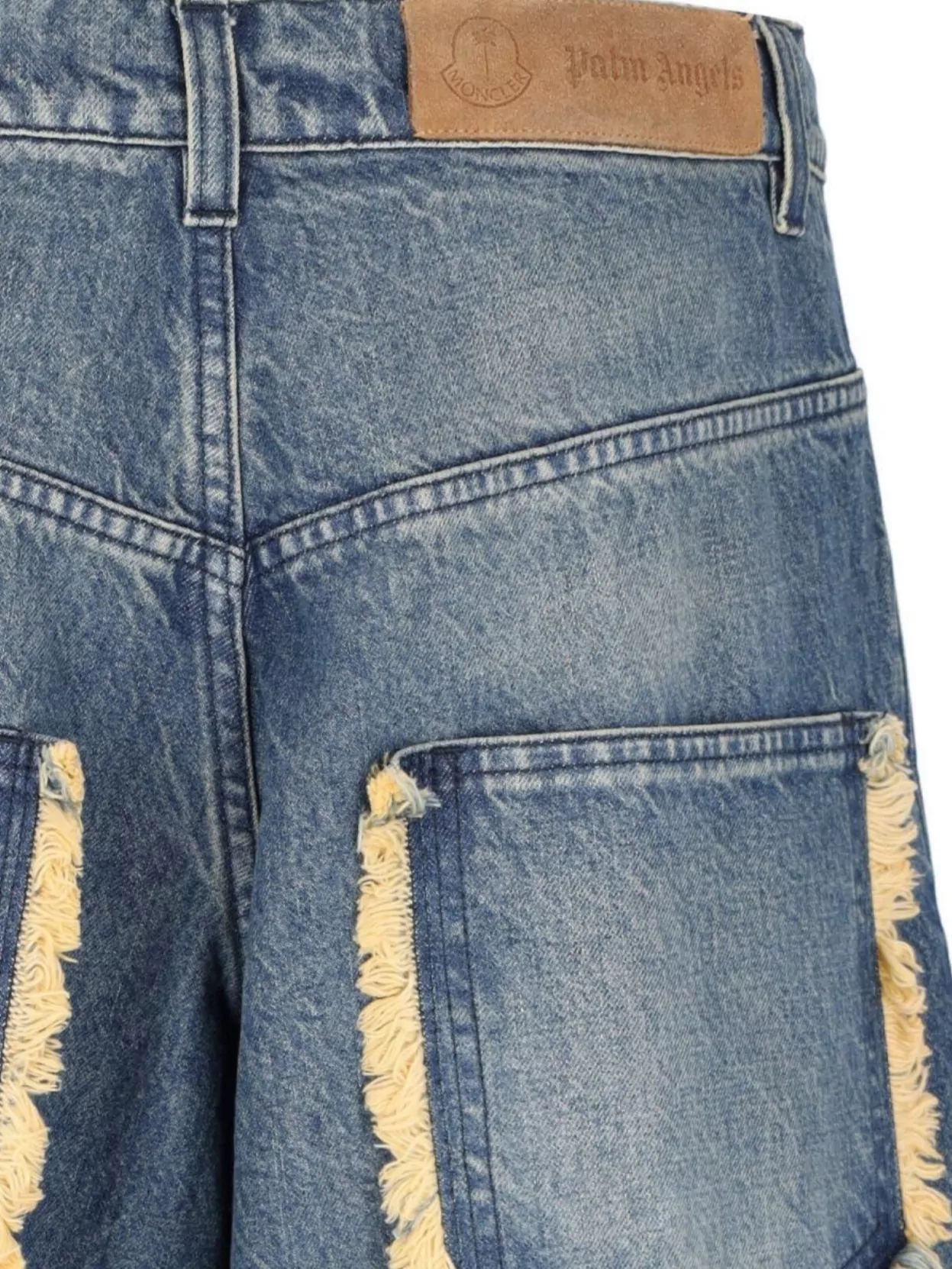 Moncler Genius Wide Leg Frayed Hem Trousers With Pockets