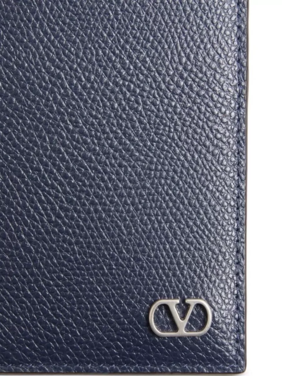 Valentino Garavani Vlogo Signature Grainy Calfskin Bifold Cardholder