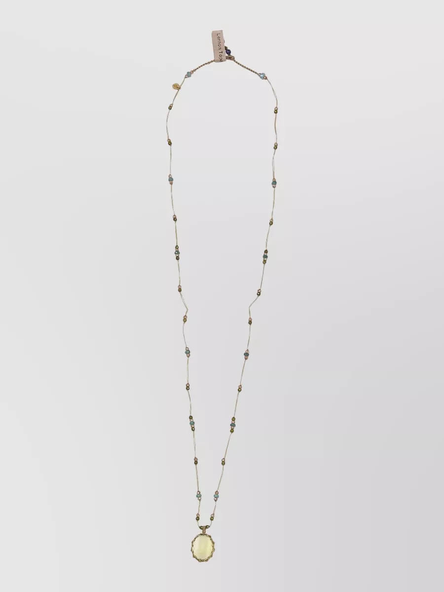 Sharing quartz long pendant necklace