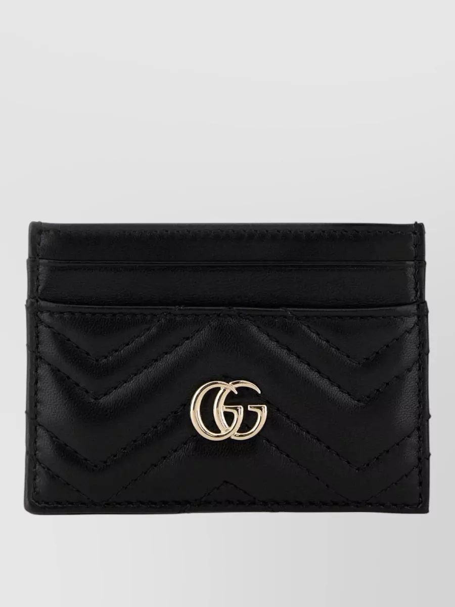 Gucci Leather Card Holder Quilted Pattern