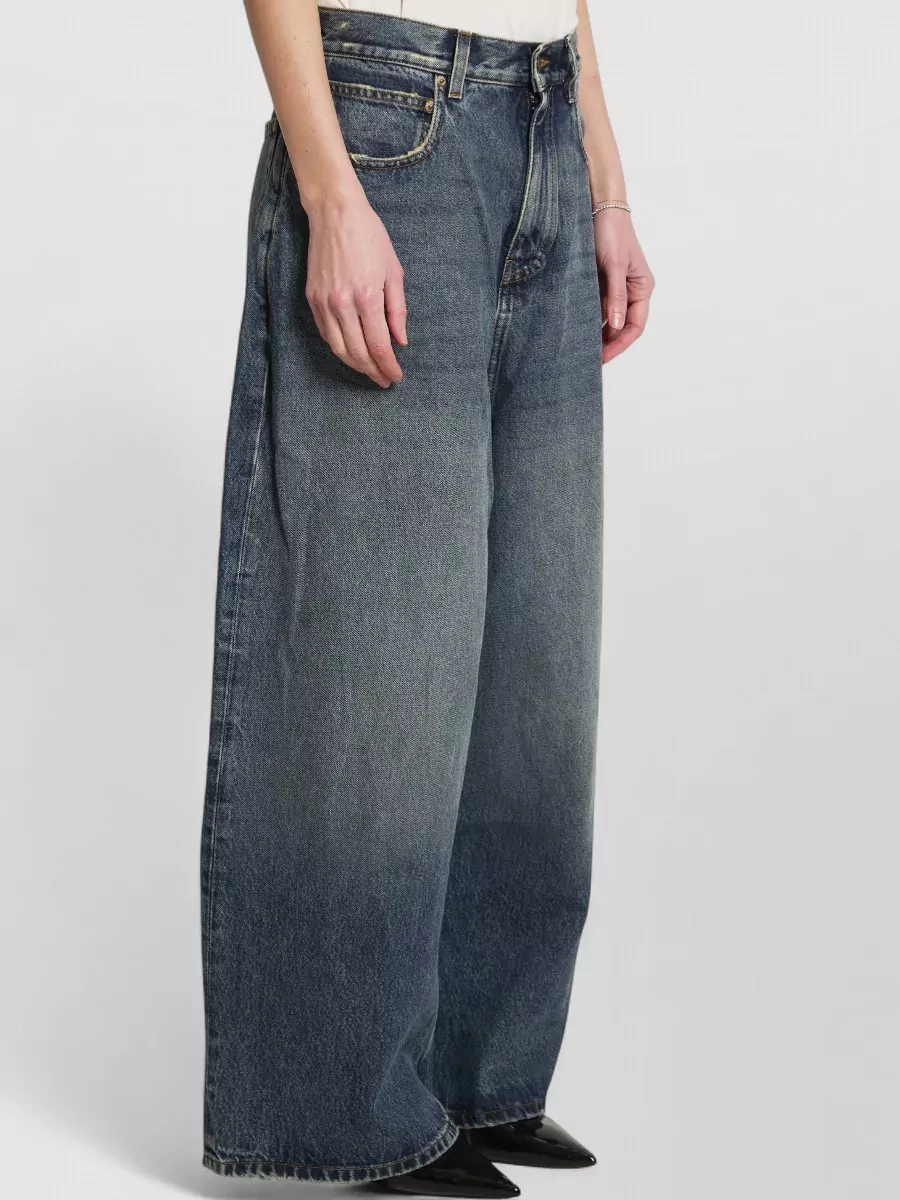 Balenciaga Cotton Low-Rise Wide-Leg Jeans