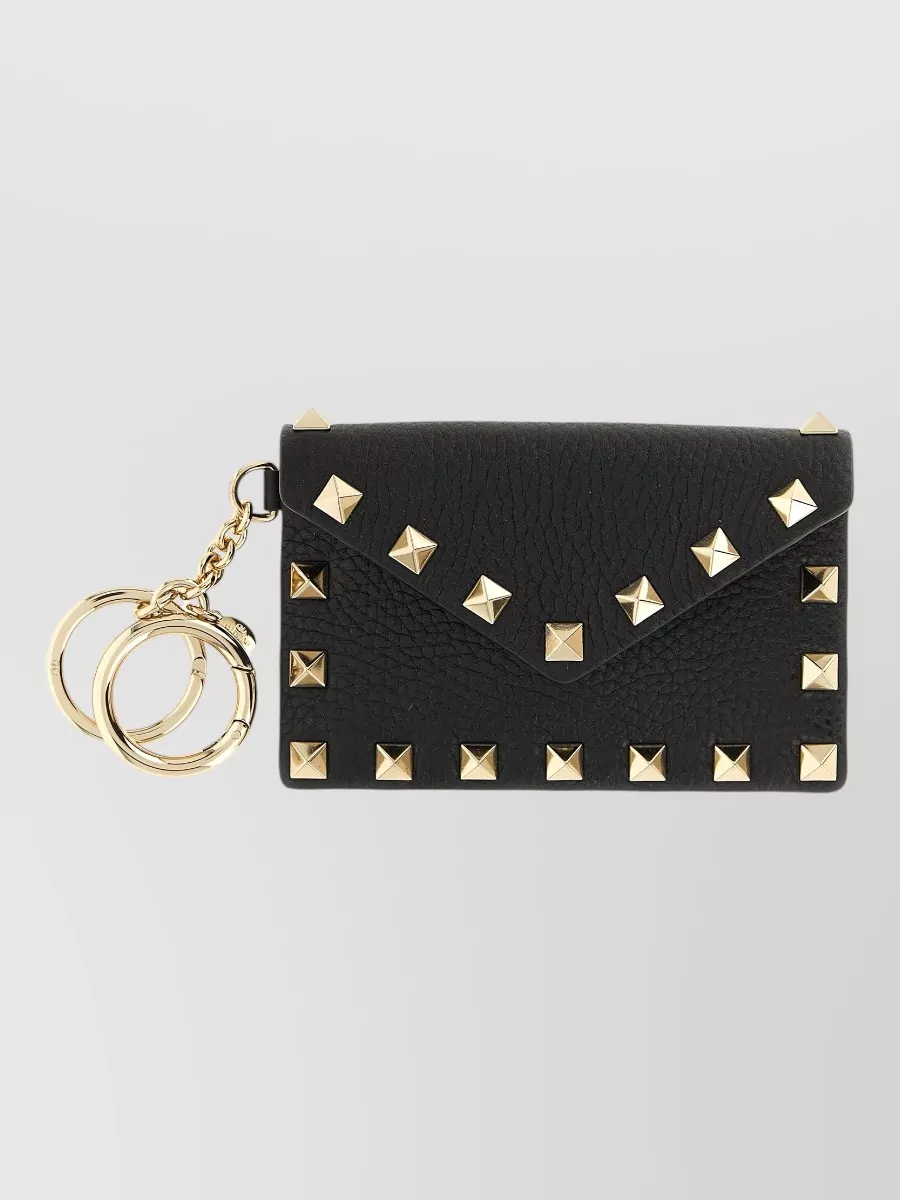 Valentino Garavani leather rockstud keyring card holder
