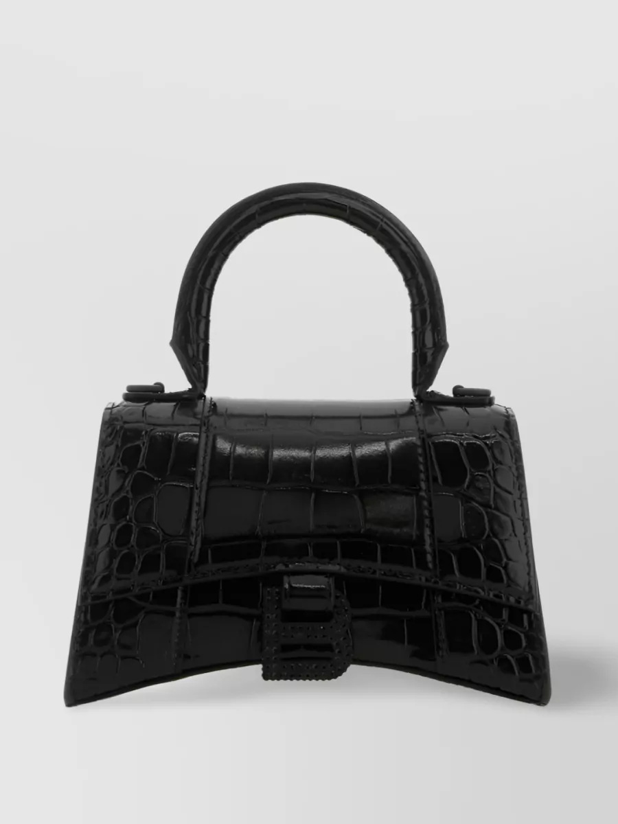 Shop Balenciaga Hourglass Mini Crossbody Bag In Black