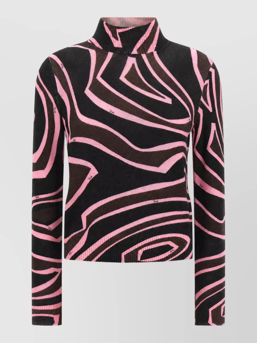 Pucci Wool labirinto printed turtleneck sweater
