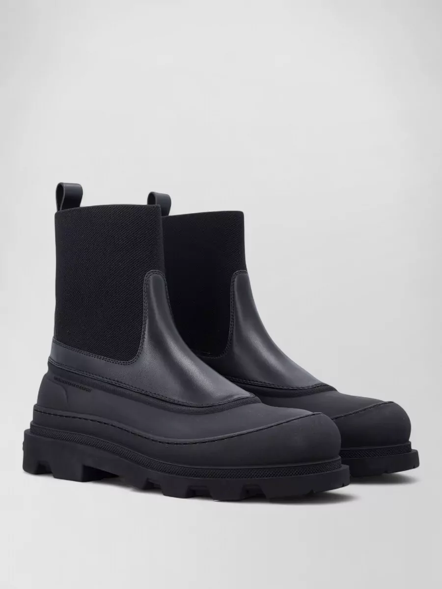 Moncler leather ankle chelsea boots