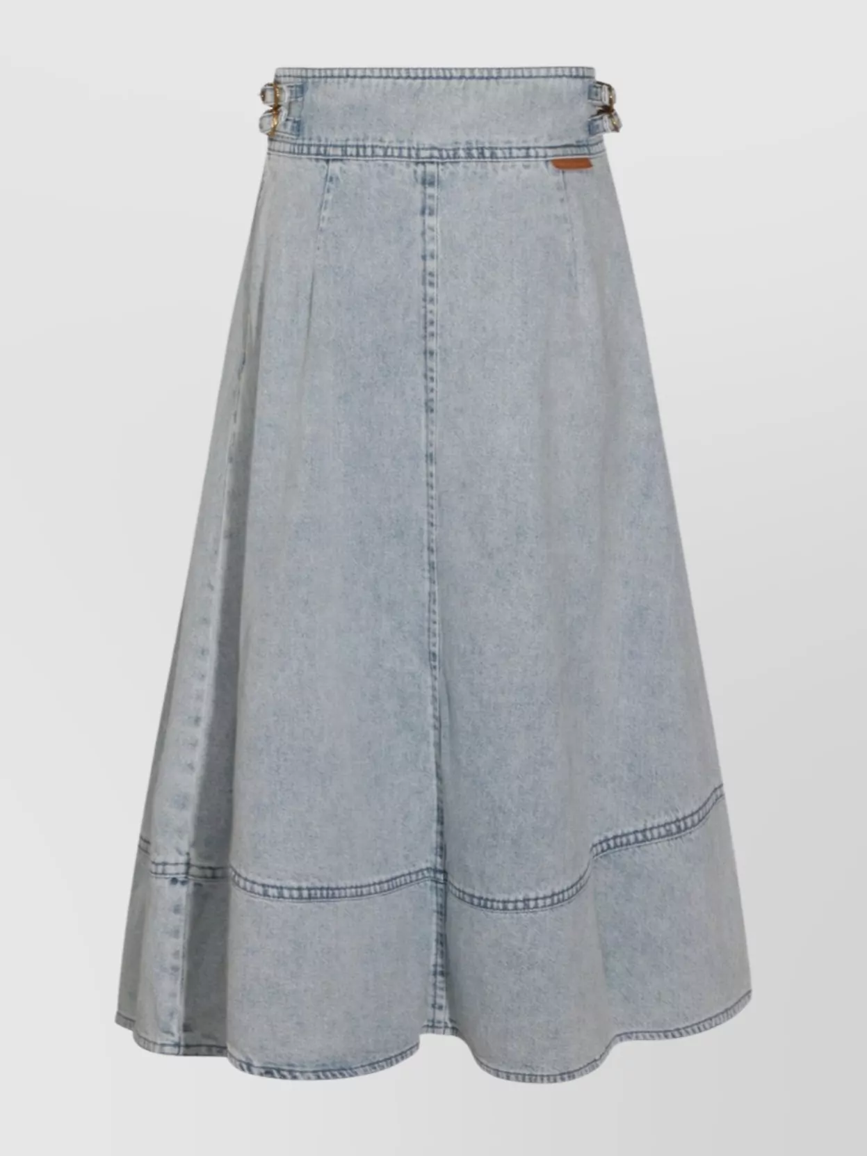 Zimmermann High Waist A-line Midi Skirt With Buttons In Blue