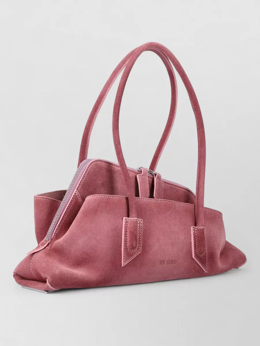 The Attico Passegiata Small Leather Shoulder Tote Bag