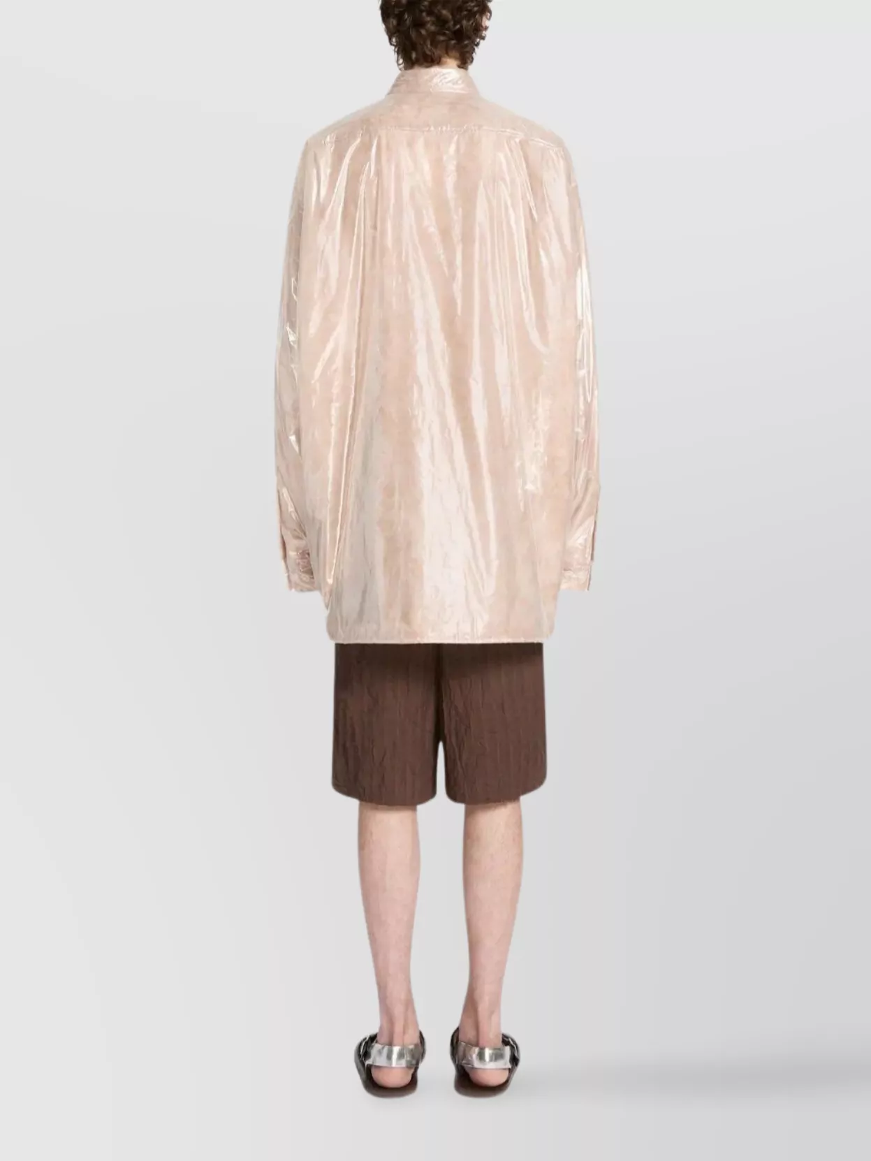Dries Van Noten Crinkled Knee Length Pleated Bermuda Shorts