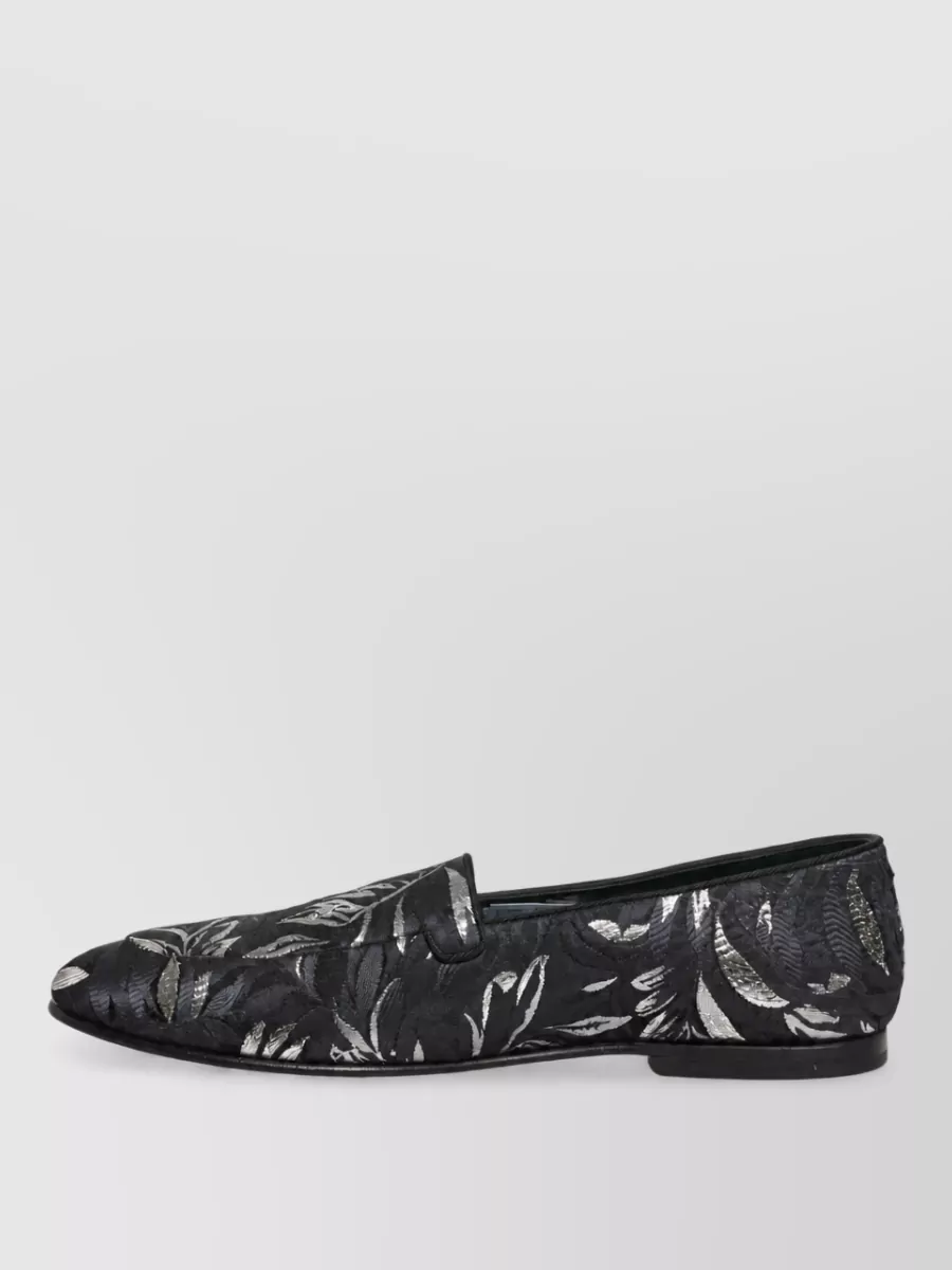 Dolce&Gabbana Leather Embroidered Slippers