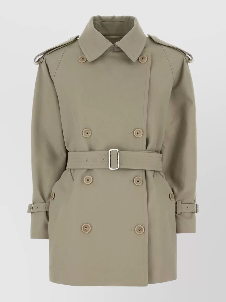 Max Mara Cotton short double-breasted belted trench coat