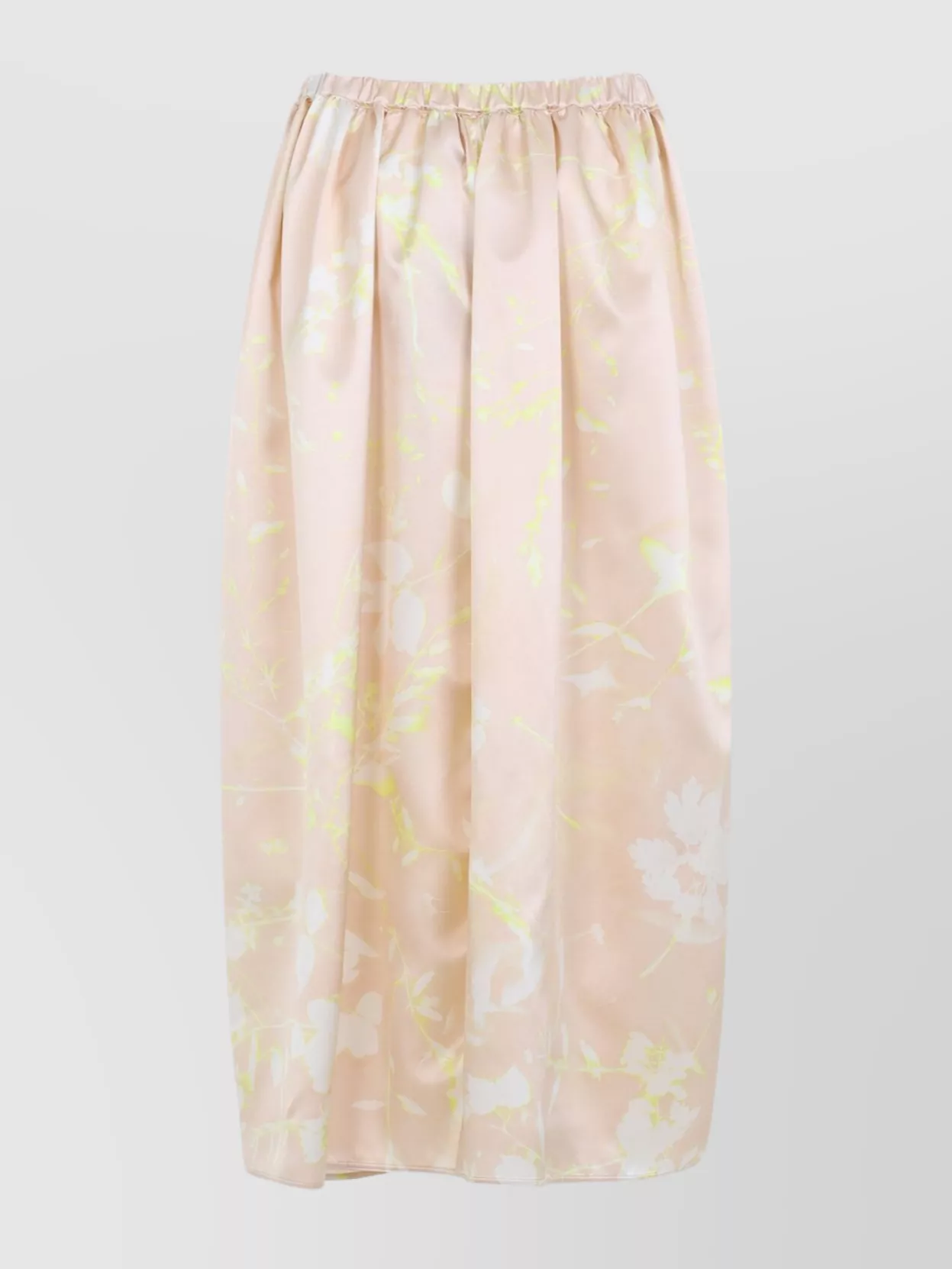 Shop Fabiana Filippi Silk Midi Skirt Floral Pattern In Neutrals
