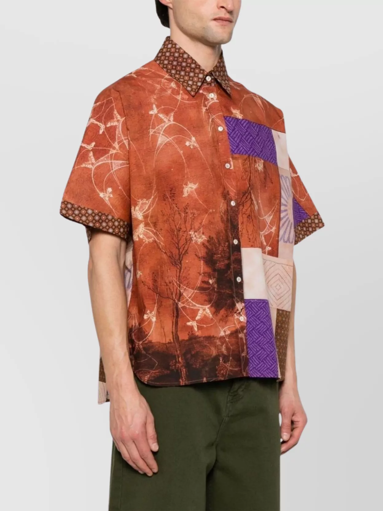 Pierre Louise Mascia Contemporary Short Sleeve Graphic Shirt In Orange