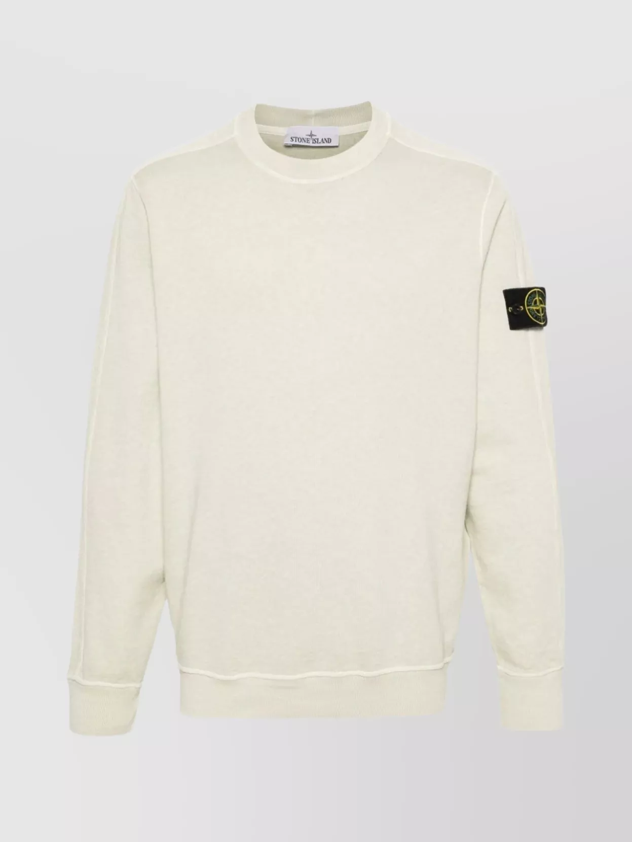 Stone Island Crewneck Sweater In Bianco