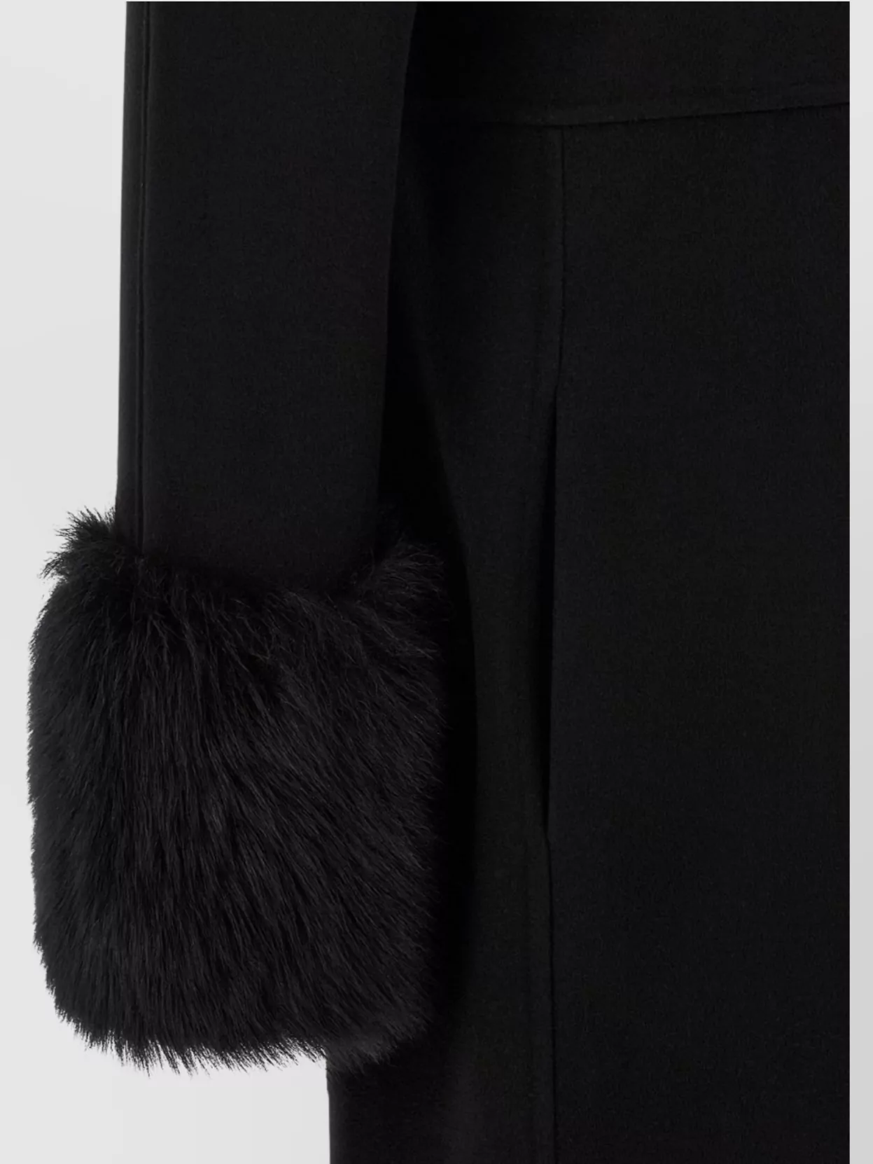 Valentino Garavani Double Breasted Belted Coat With Faux Fur