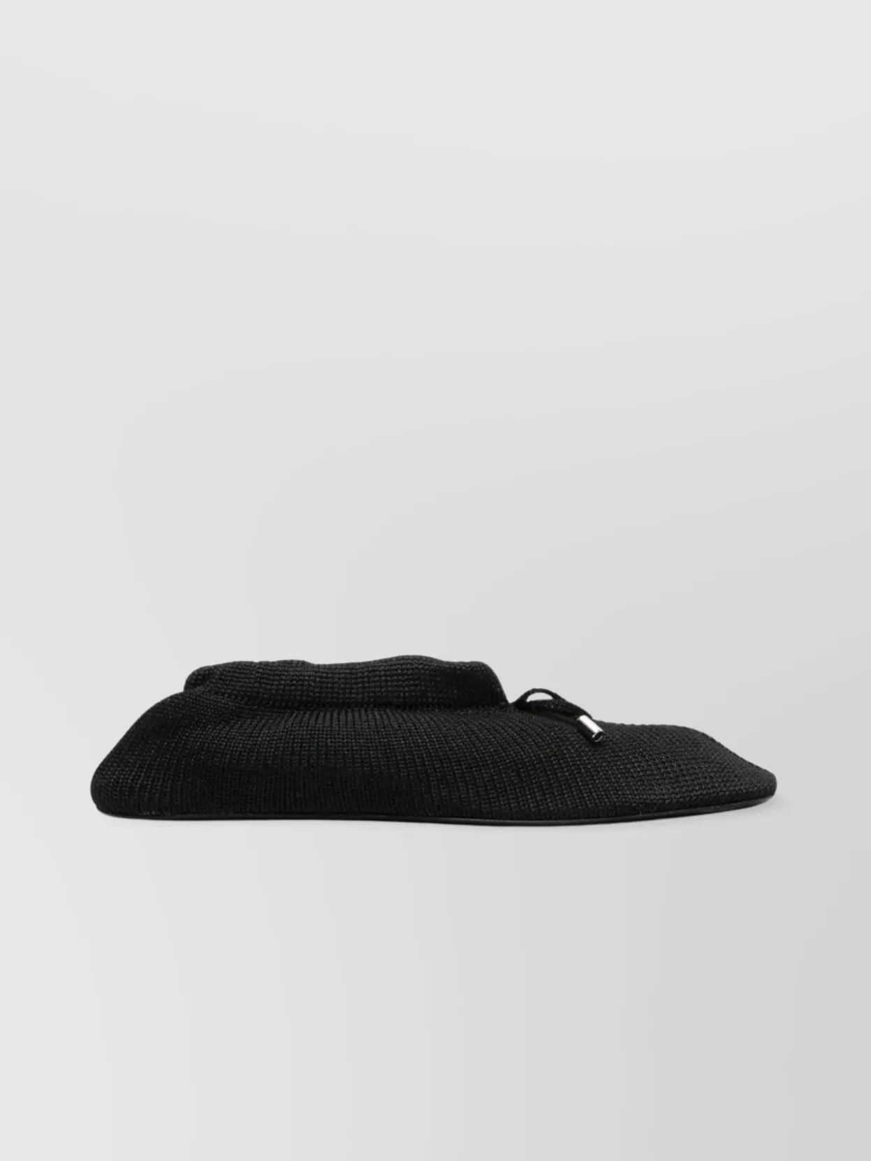Totême Ribbed Knit Ballet Flats With Bow Detailing