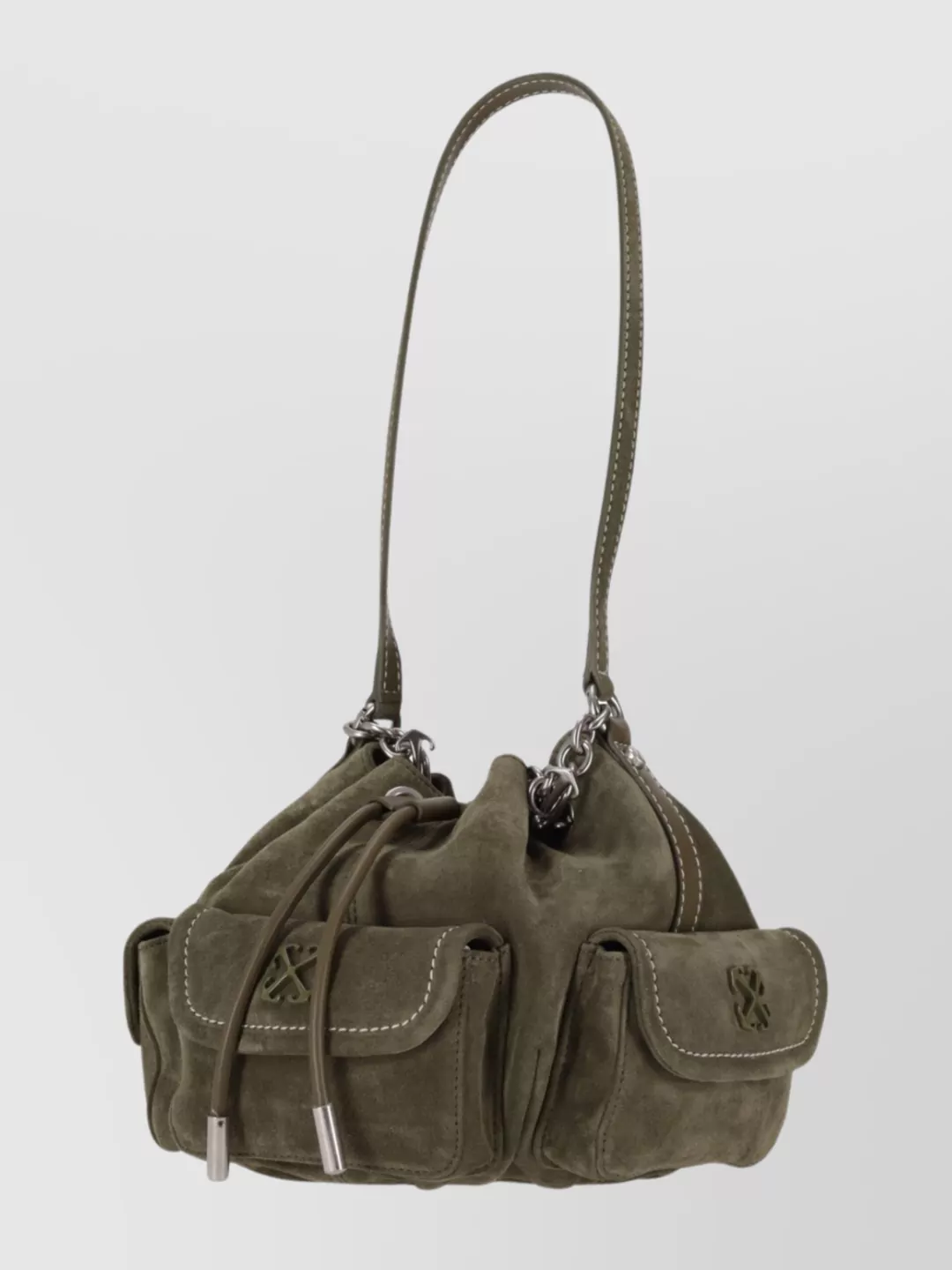Off-White Suede Bucket Bag Shoulder Strap