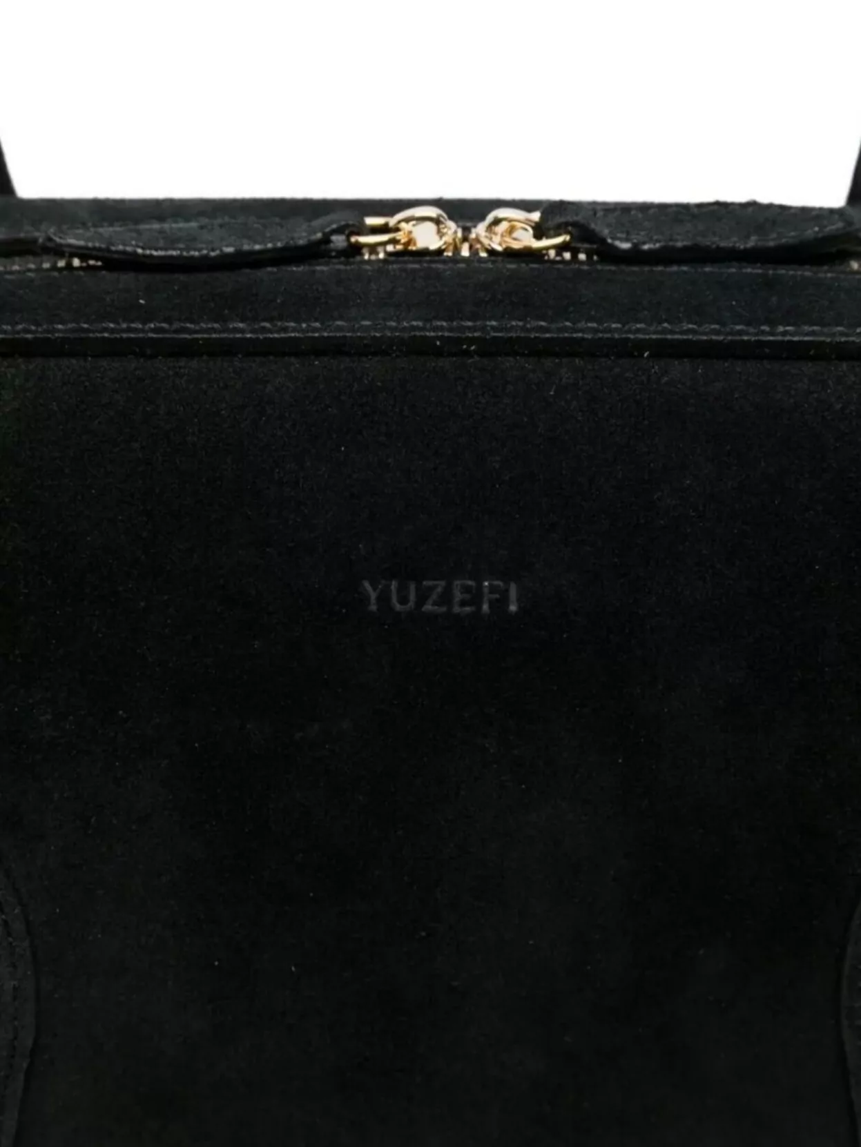 Yuzefi Rectangular Suede Shoulder Bag With Top Handles