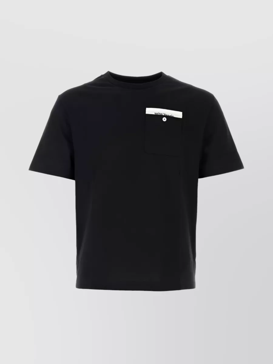 Shop Palm Angels Logo Tape Cotton T-shirt In Black