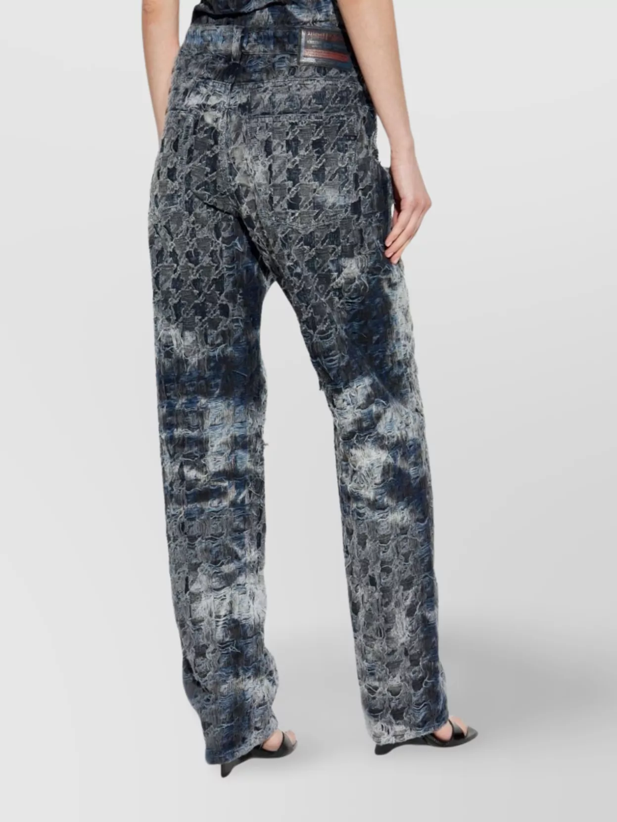Diesel Straight Trousers With Distressed Finish And Pockets