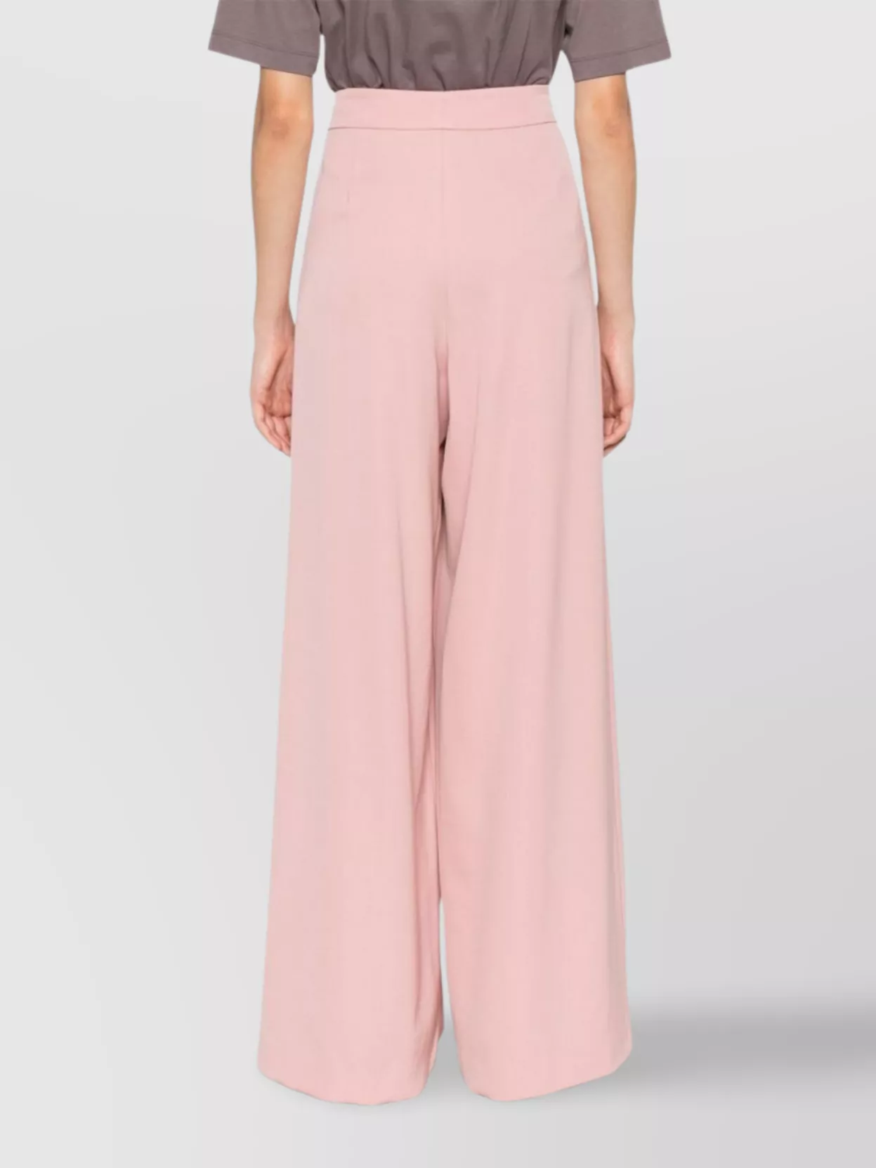 Dries Van Noten High Waist Wide Leg Trousers With Button Detail In Pink