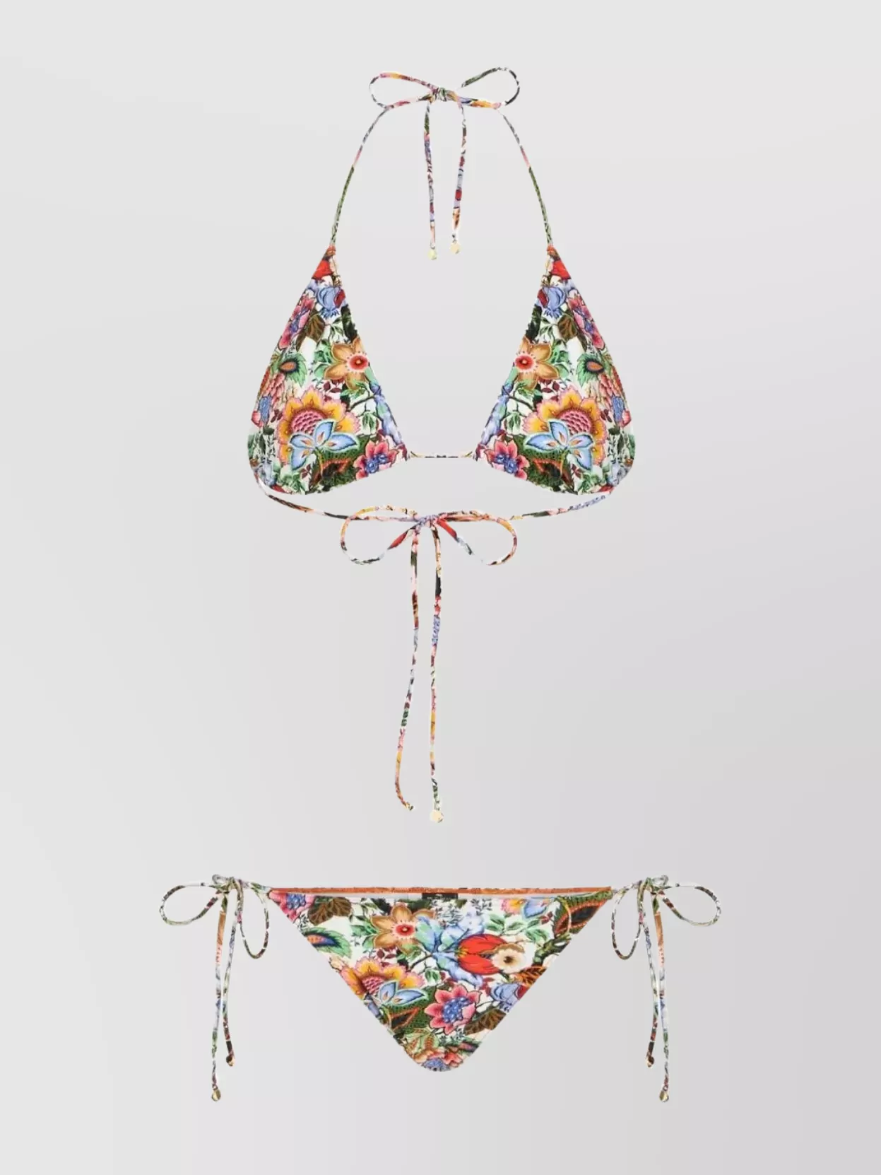Shop Etro Beaded Floral Halterneck Bikini