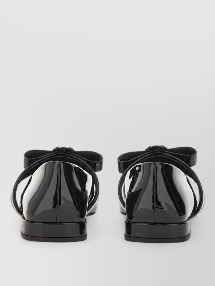 Versace Patent Leather Studded Ballerina Shoes