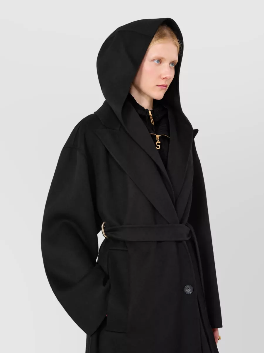 Sportmax Virgin Wool Oversized Belted Coat