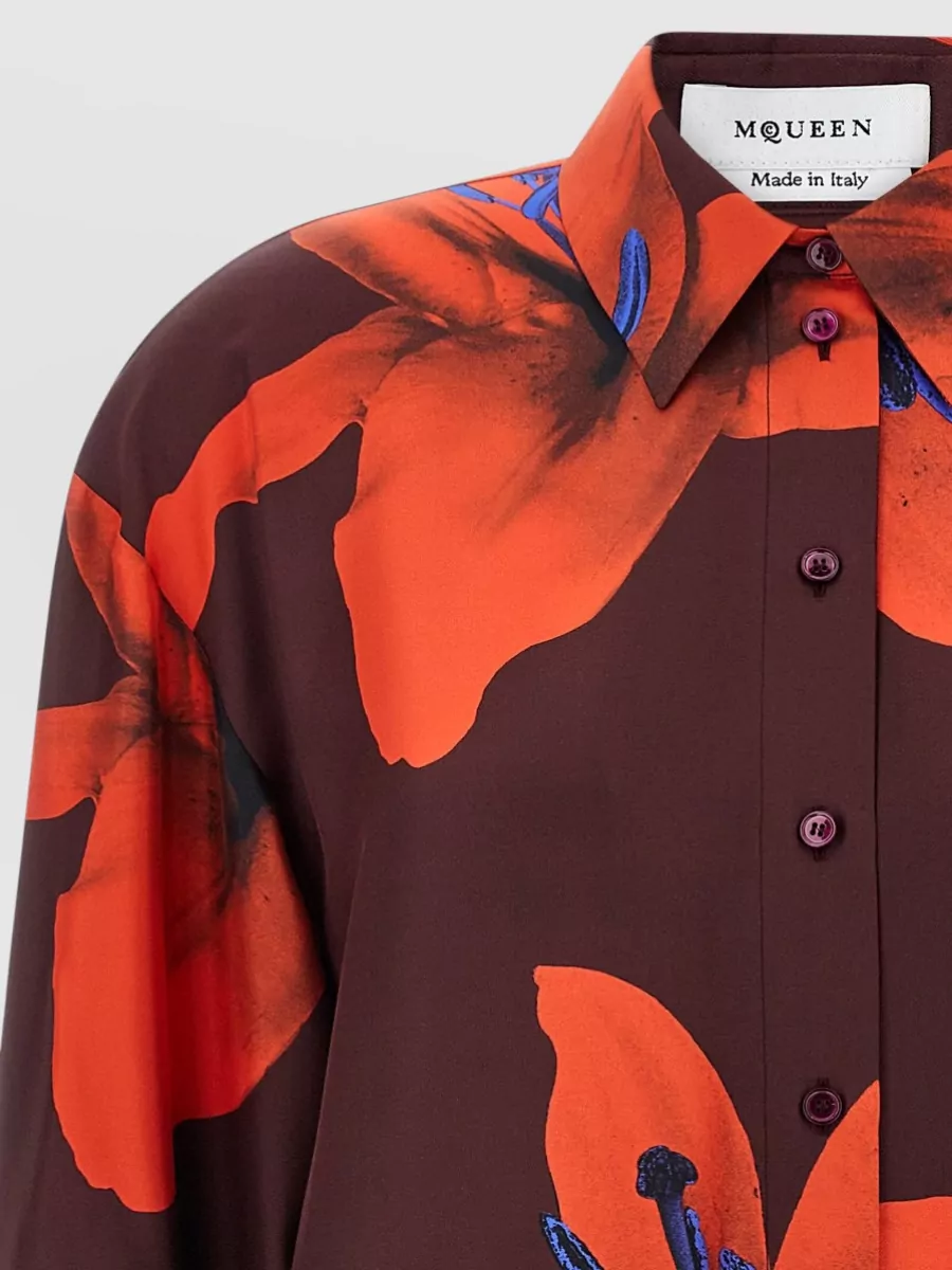 Mc Queen Silk Printed Long-Sleeve Shirt