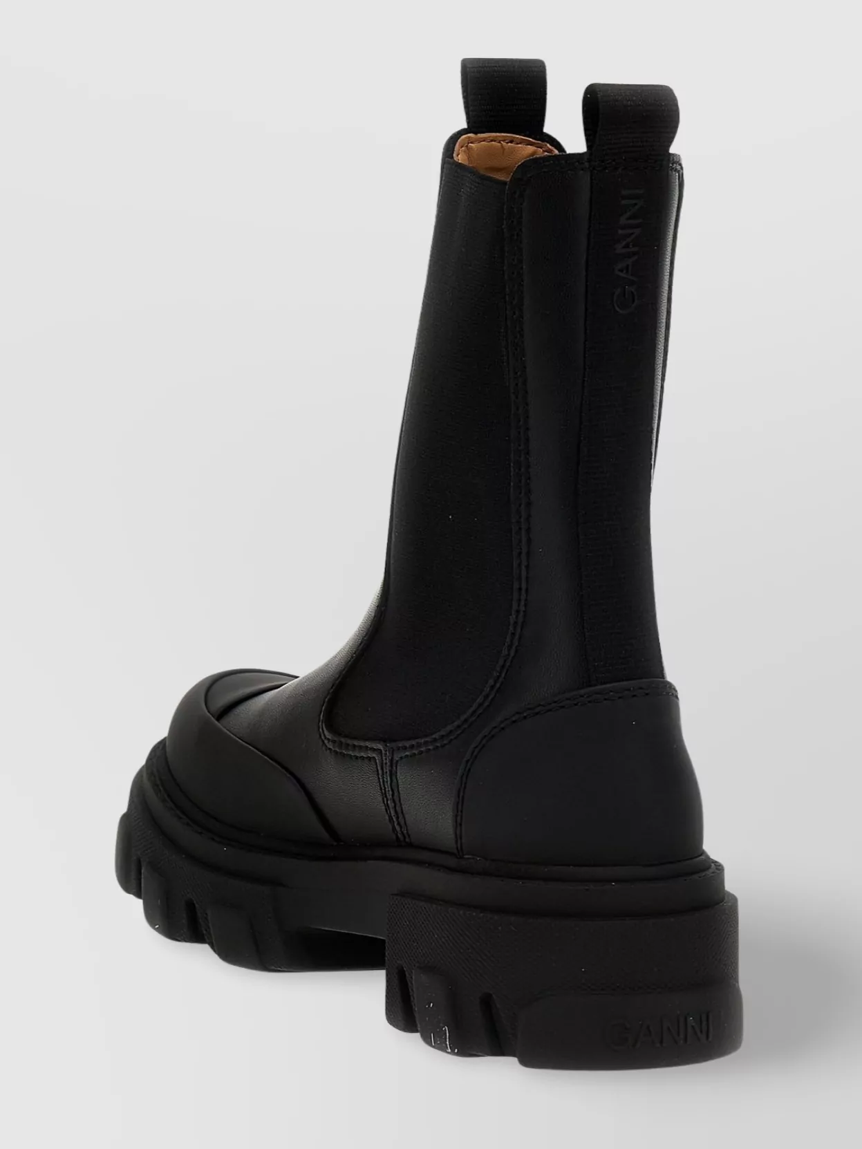 Ganni Chunky Sole Leather Ankle Boots